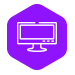 Graphic icon of a computer monitor to illustrate it helpdesk support